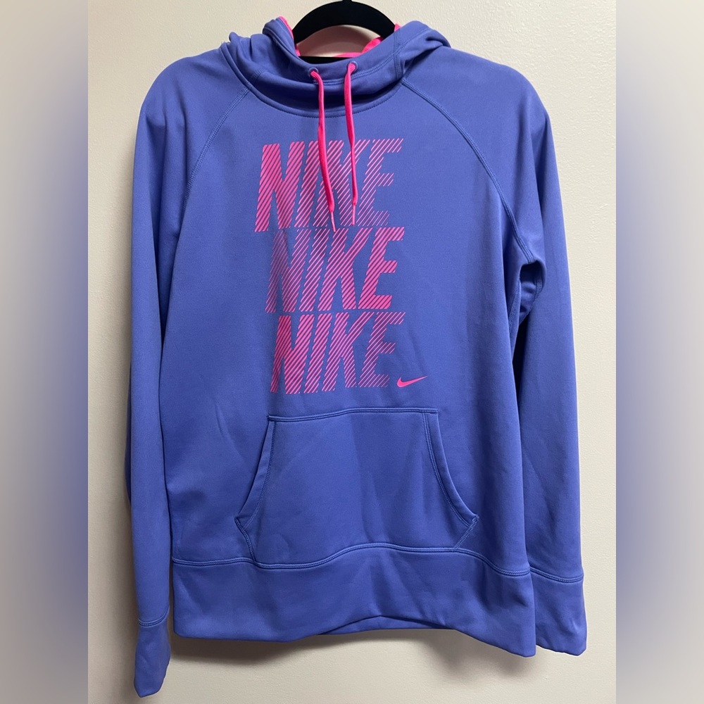 EUC - NIKE Women’s Therma-Fit Neon Purple and Hot Pink Hoodie Size Lage